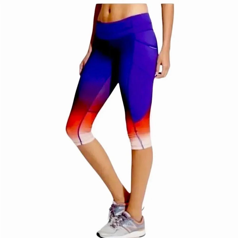 Athleta dobby be free knicker crop leggings, ombre, size small
